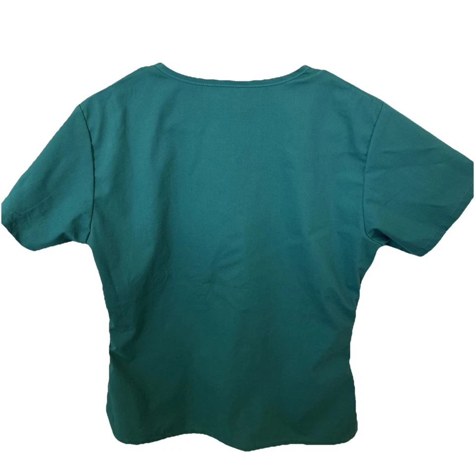 MG Medgear Women's Scrub Top XS Short Sleeve Green - Image 2 of 3