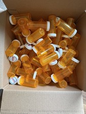 Lot of 75 Empty Plastic RX Prescription Medicine Bottles 3" Tall 1 1/4" Wide