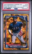 2024 Bowman Chrome Sapphire Paulino Santana Pros-Image Variation-Gold PSA 10