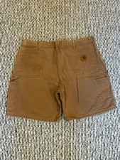 Vintage Carhartt B25 BRN Tan Duck Canvas Utility Carpenter Shorts Mens Size 42