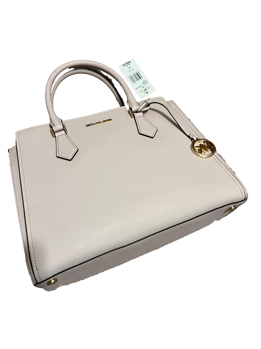 Michael Kors HOPE LARGE Satchel Powder Blush Pink Leather Bag NWT