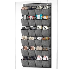 Hanging Shoe Rack Holder with 24 Extra Large Fabric Over the Door Shoe Organizer