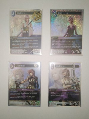 Final Fantasy TCG Opus Sammlung 4 Karten Lightning Foil Holo Bundle ENG