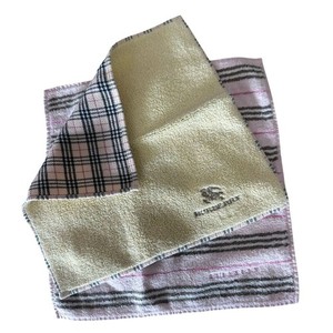 Burberry Checkered Washcloths  in Black, Pink, and Yellow Set of 2