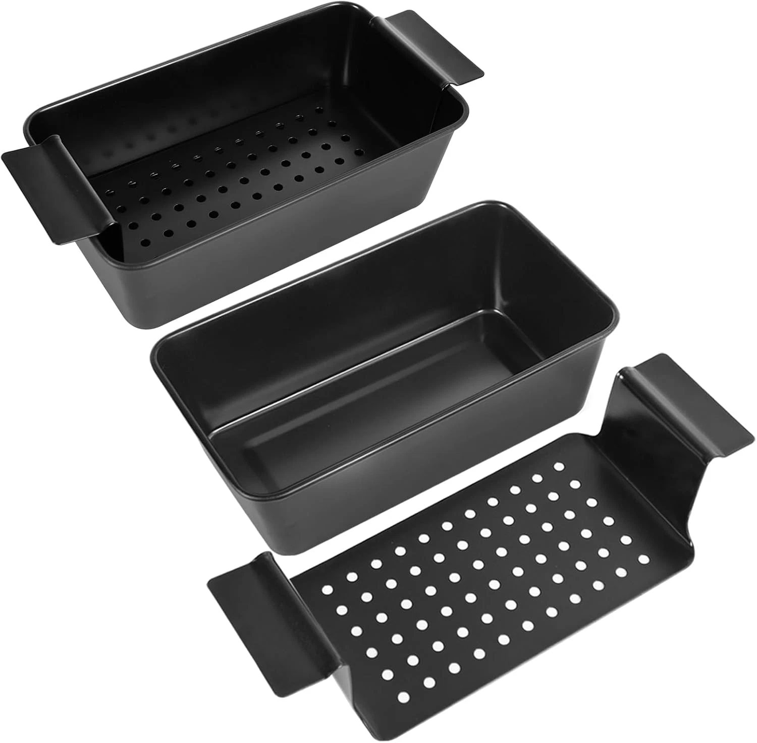 Meatloaf Pan with Drain Tray, 2 Pack, Non Stick Meat Loaf Pan with Drip Tray, 9.