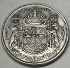 1944 Canada 🇨🇦 50 Cents Canadian Half Dollar. Solid Example