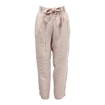 M&S Collection Pure Linen Ankle Grazer Peg Women's Trousers UK Size 14