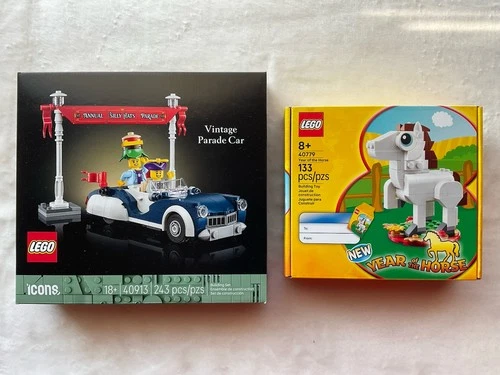 LEGO GWP Lot : Vintage Parade Car 40913 & Year Of The Horse 40779
