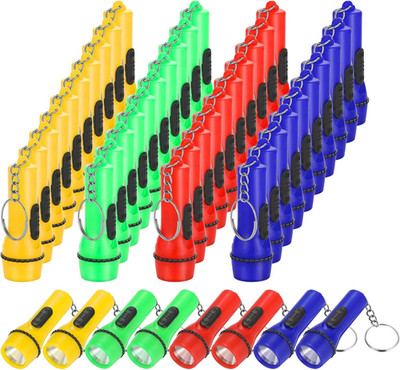 Boao 48 Pieces Mini Flashlight Keychain Bulk Assorted Colors Lightweight, Portab