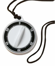 Norpro 60-Minute Plastic Timer on a Rope with Magnet on Back, White