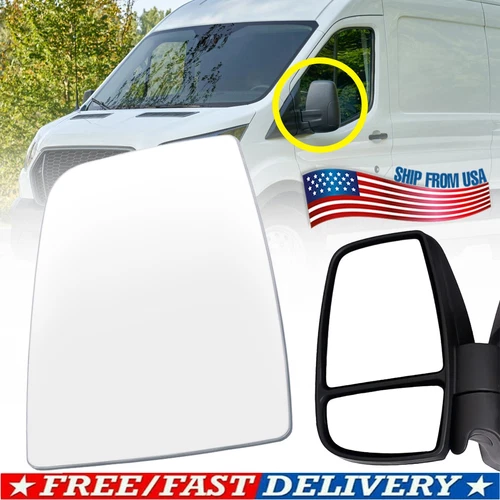 Upper Mirror Glass Left Driver For Ford Transit Van 150 250 350 350HD 2015-2022