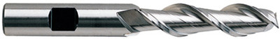 3/8'' 2 Flute 2-1/2'' LOC SE HSS 42° Hi Helix End Mill for Aluminum YG1 #19055