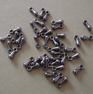 100pcs-Drop Dangle Chain End Piece Findings Charm   Gun Metal.