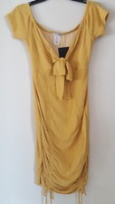 Fashion Nova Close In Hand Ruched Mini Dress Sz Large Mustard - Super Sexy - NWT