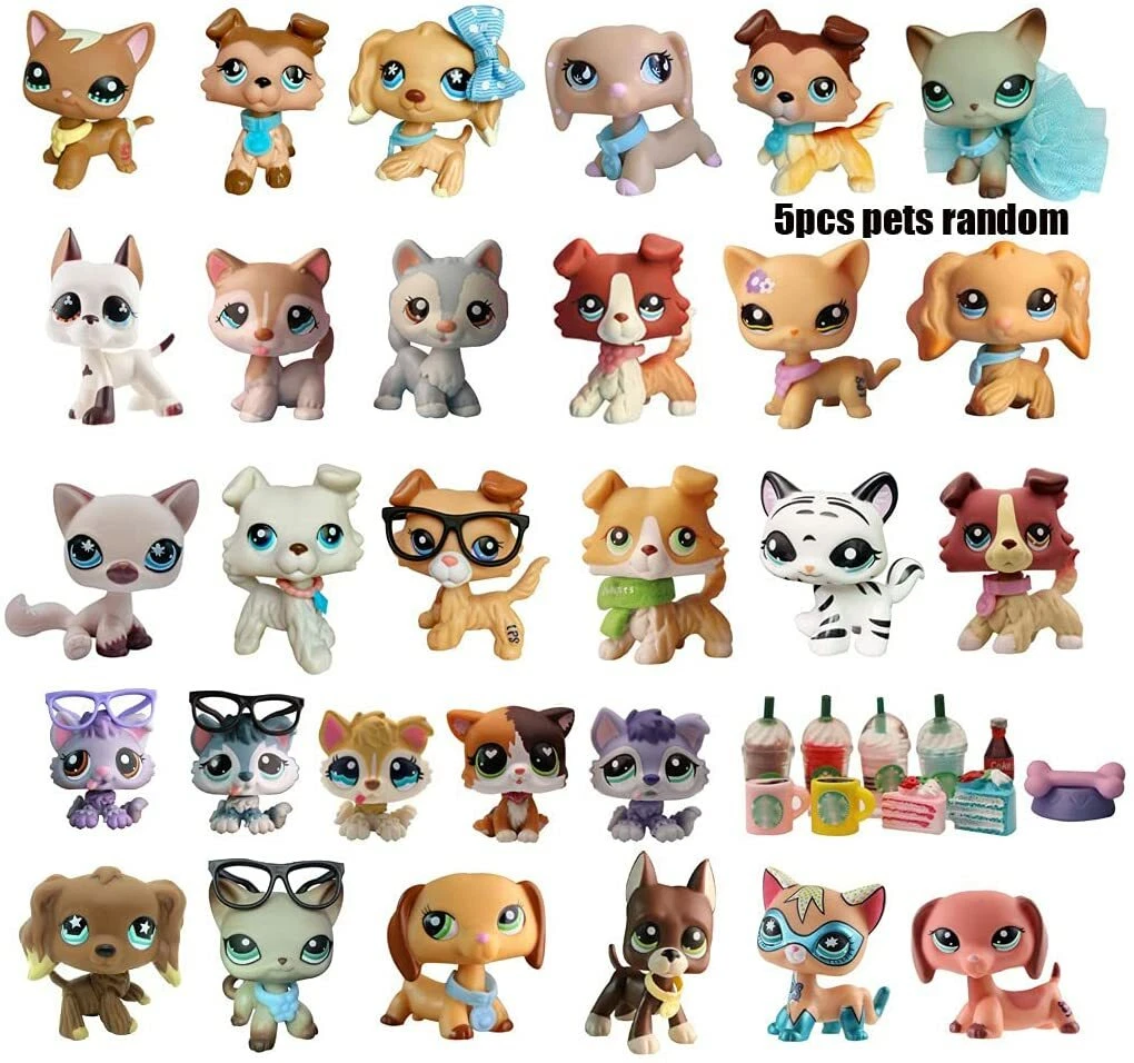 Littlest Pet Shop lps Pet Lot Random 5pcs Pets and Random 7pcs Accessories