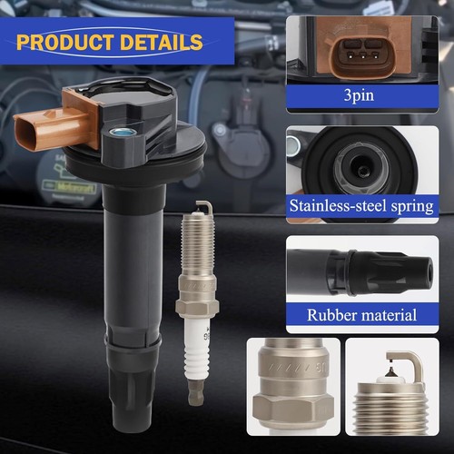UF646 Ignition Coil & SP534 Double Iridium Spark Plug for 11-17 Ford F-150 - Picture 5 of 8