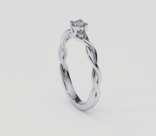 Round Cut CZ Infinity Engagement Ring,925 Silver Cz Diamond Twist Wedding Ring - Picture 4 of 4