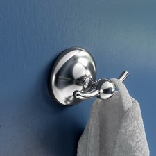 Croydex Flexi-Fix Chrome Double Robe & Towel Hook - Grosvenor