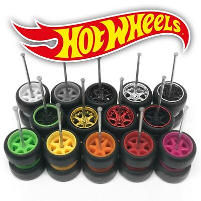1/64 SPOKE DEEP DISH TE37 Real Rider Wheels Rims Rubber Tire Set for Hot 