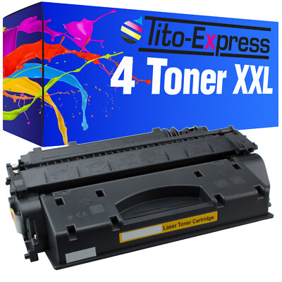 4 Toner XXL PlatinumSerie für HP CE505X Laserjet P 2054 D P 2054 DN P 2054 X P 2