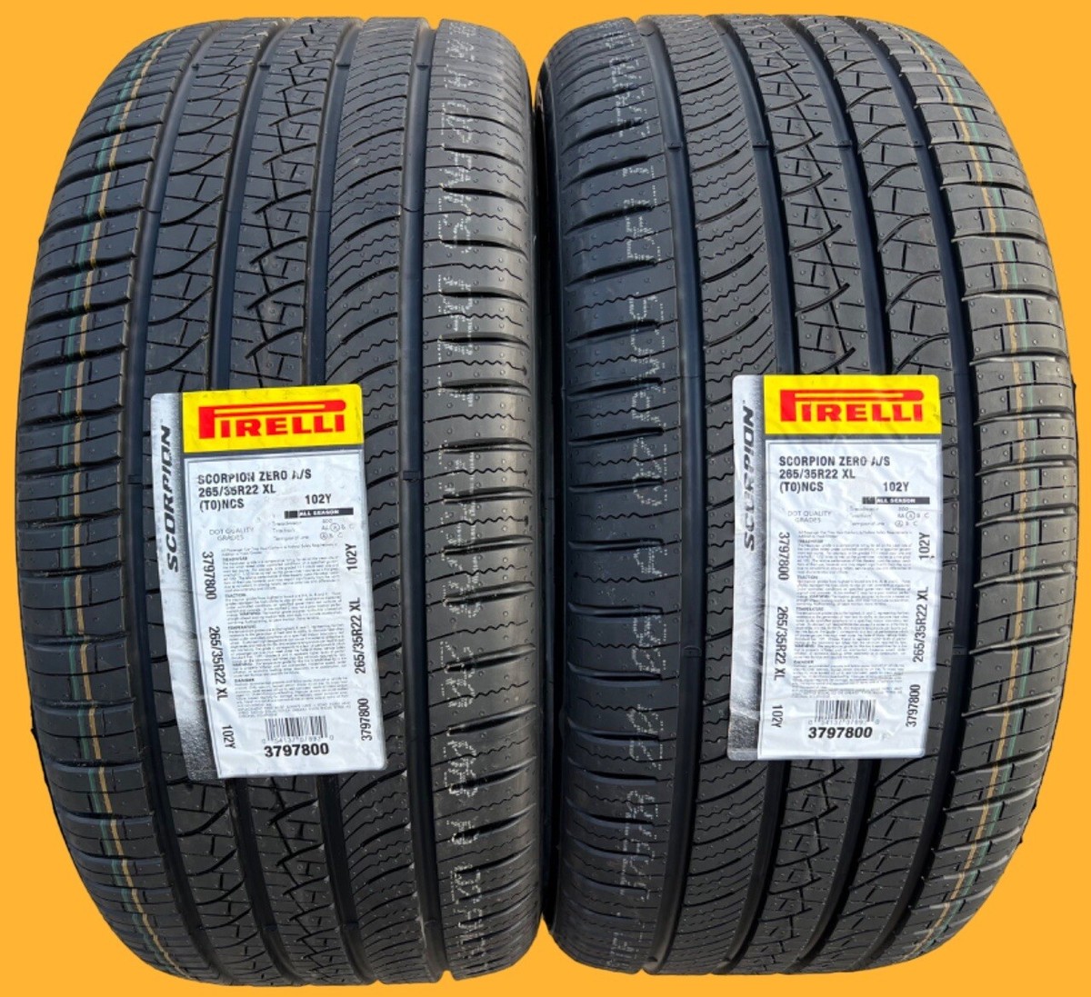TWO NEW 265/35R22 Pirelli Scorpion Zero All Season T0 Tesla Model