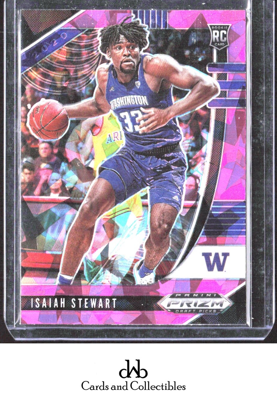 2020 Panini Prizm Draft Picks Collegiate #66 Isaiah Stewart Pink Ice Rookie