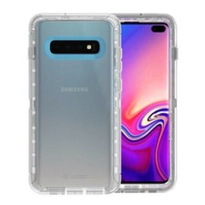 For Samsung S10 Transparent Heavy Duty Case w/Clip GRAY