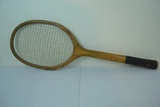 Vintage Primative Wood Tennis Racquet Rustic Display Decor 5.0