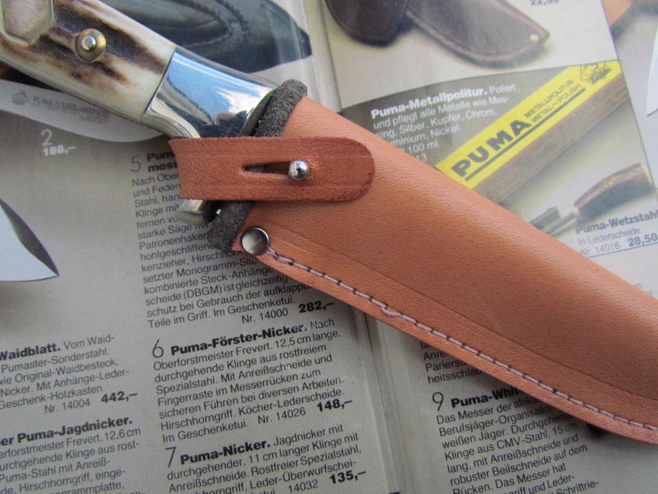 PUMA MESSERSCHEIDE für RARE PUMA 6389 Jagdnicker Knife ab 1950 Solingen Germany. - Bild 3 von 4