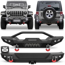 Fits Jeep Wrangler Jk 2007-2018 Front Or Rear Bumper W Winch Plate Led Lights
