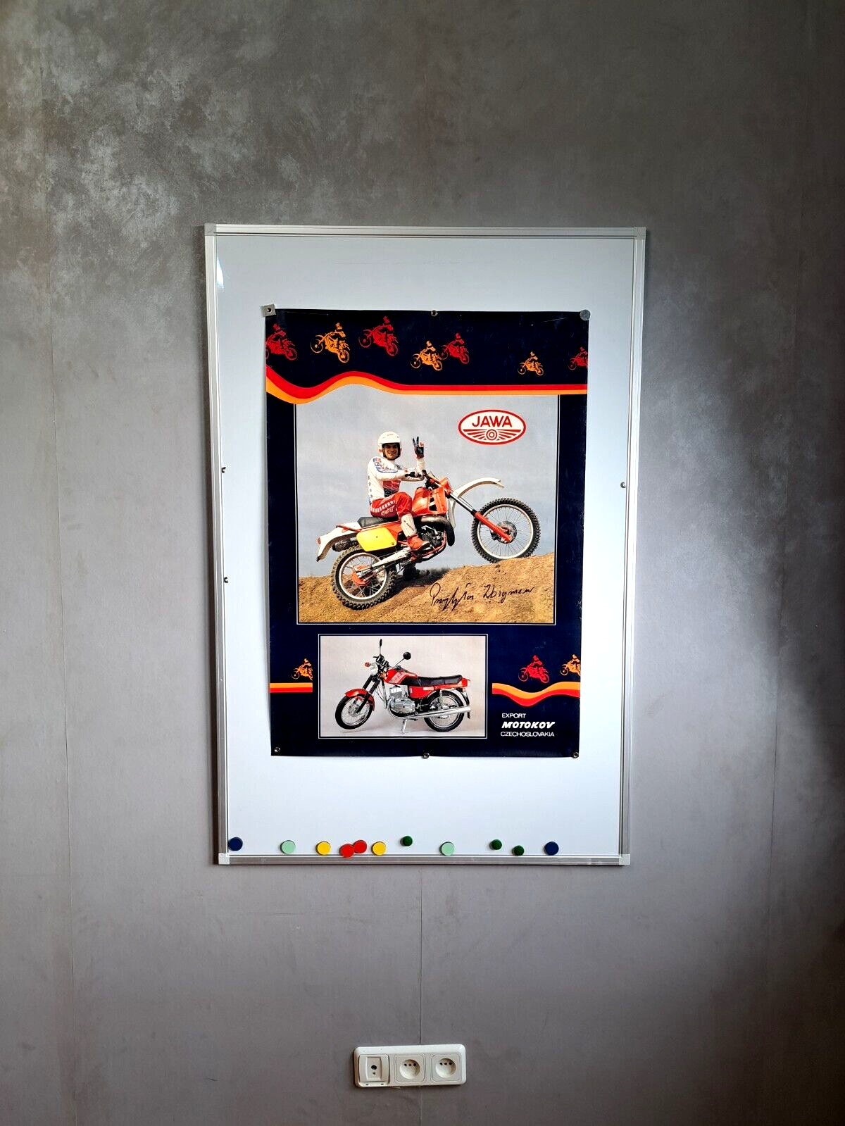 JAVA motorcycle / BIG Promo BIKE Poster / MOTOKOV export CHECHOSLOVAKIA ...