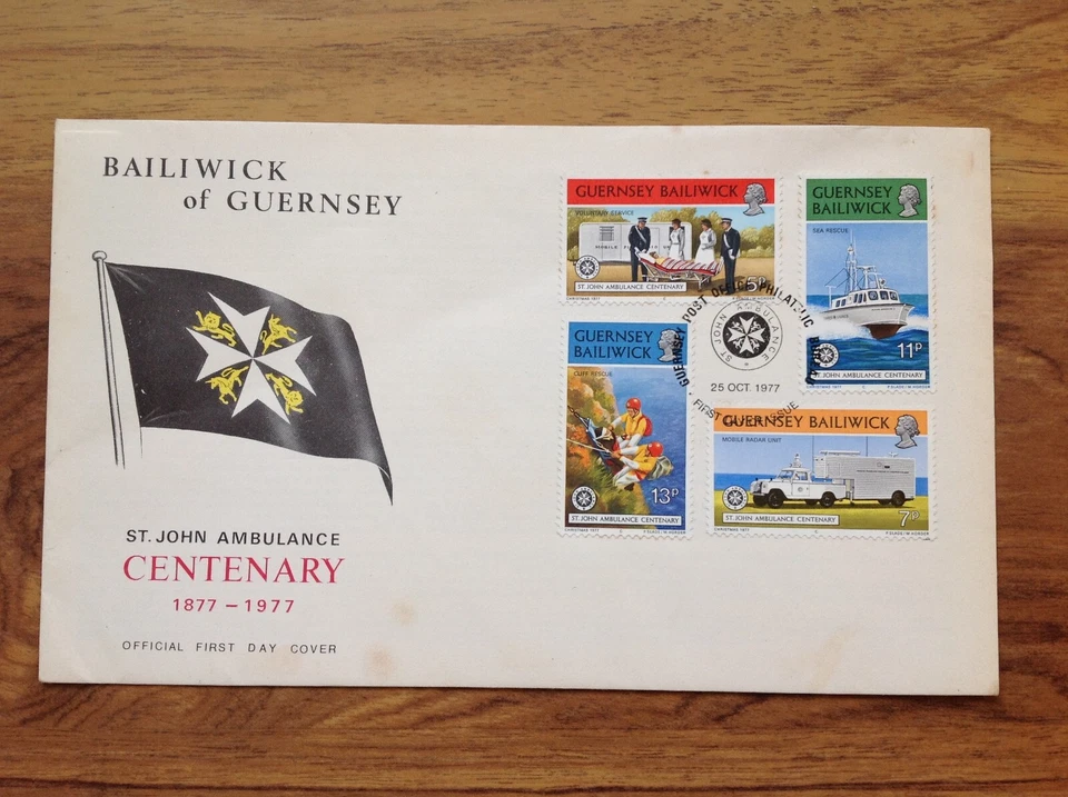 Guernsey First Day Cover 1977 St John Ambulance Centenary. Free UK Postage - Image 3 of 3