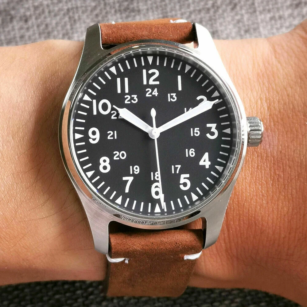 Military 20ATM 39mm Tandorio black dial Sapphire NH35 PT5000 