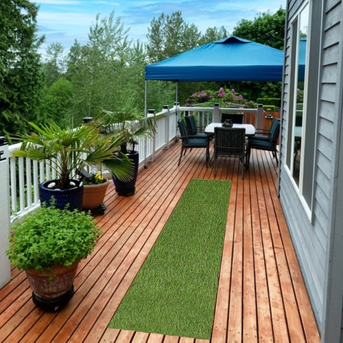 Waterproof 1' x 13', Indoor/Outdoor Artificial Grass Runner Rug