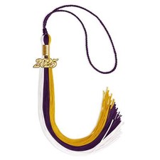 Endea Graduation Purple/Gold/White Tassel with Gold Date Drop