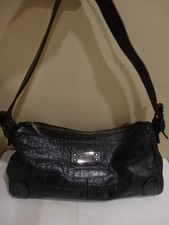 Ripani Italy Black Leather Shoulder Bag