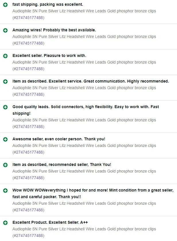 Audiophile 5N Pure Silver Litz Turntable Headshell Cartridge Wires Leads clips - Image 4 of 4