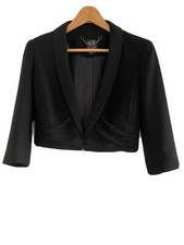 Armani Exchange Womens Blazer Black 3/4 Sleeve Short Cutting With Lining Uk M