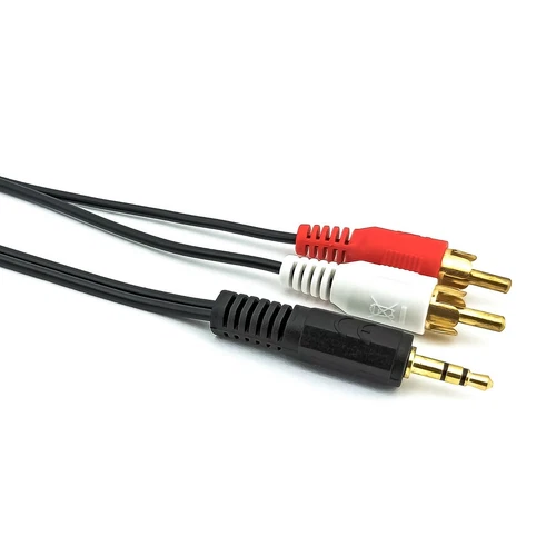 AUX Kabel Klinke Cinch 3,5mm Klinken Stecker > 2x Chinch Stecker 1,5 m vergoldet