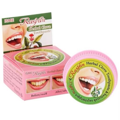 ISME Rasyan Herbal Clove Toothpaste Whitening Fresh Breath Guava Leaf 12x25g.