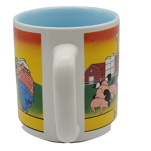 Tazza souvenir vintage IOWA personaggio divertente maiali contadino famiglia MAIS cervo dettagliata - Foto 4 di 17