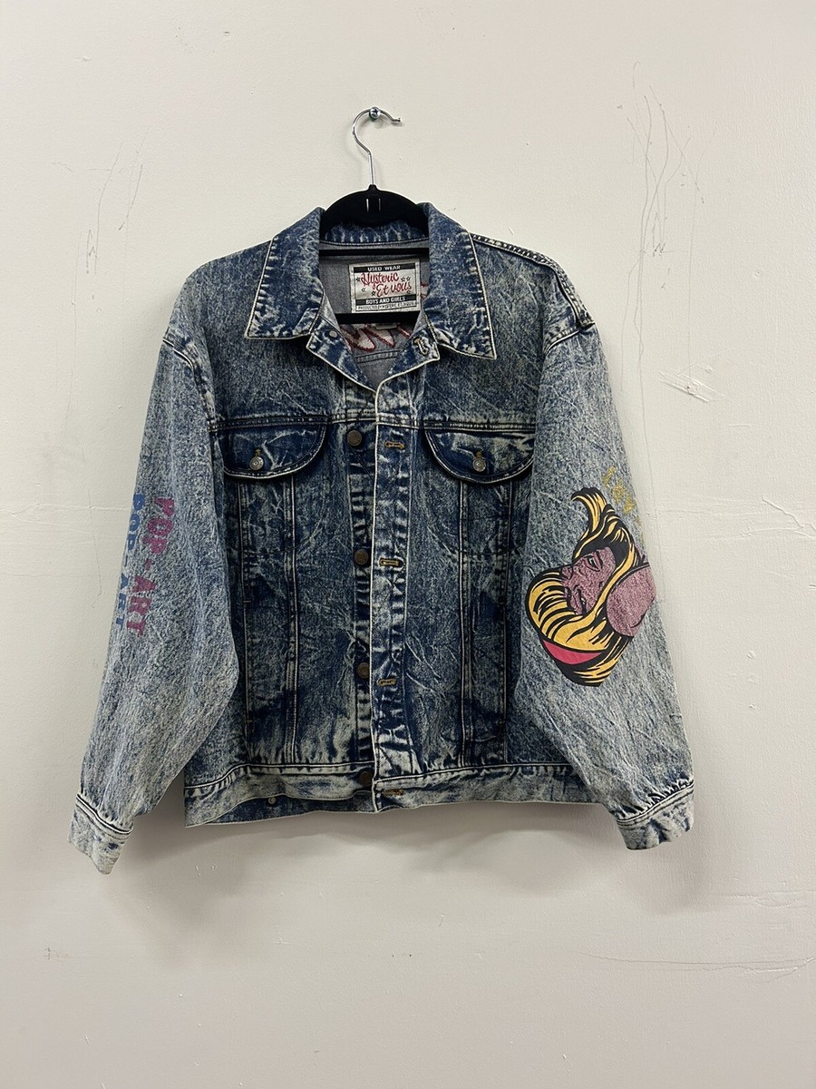 【YOURNUS】Bellis Dying Denim Jacket Vtg 1980s Hysteric by Et Vous Acid Wash Denim Jean Jacket