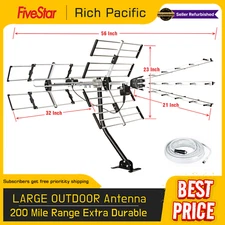 Yagi Outdoor Antenna 24 Elements 2024 Long Range 4K ATSC 3 UHF VHF Best Signal