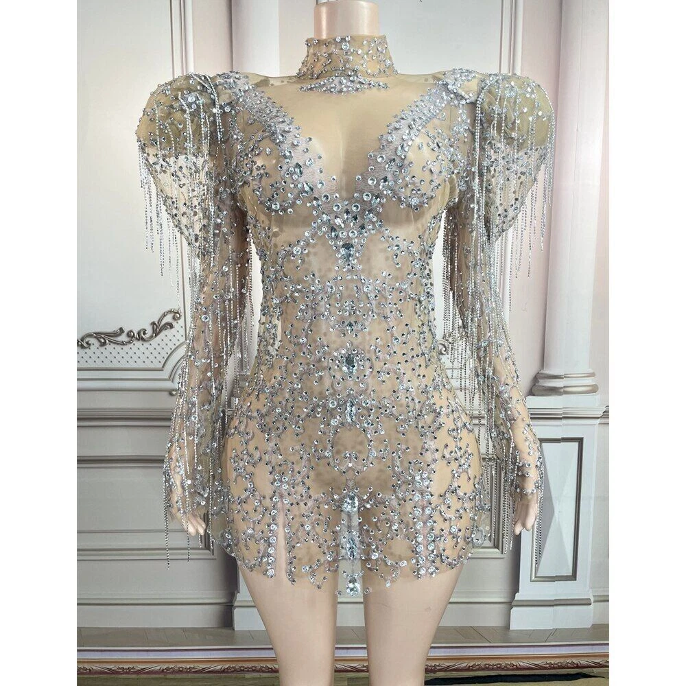 Short rhinestone best sale dress