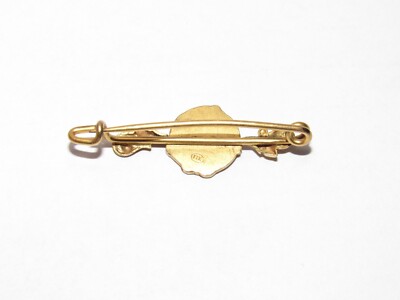 Broche Art Nouveau Ancienne Femme Au Chapeau - Plaquée Or, Vers 1900, Très Bon état, Bijou Vintage