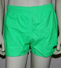 White Sierra vintage fluorescent green beach swim trunk shorts S 80's