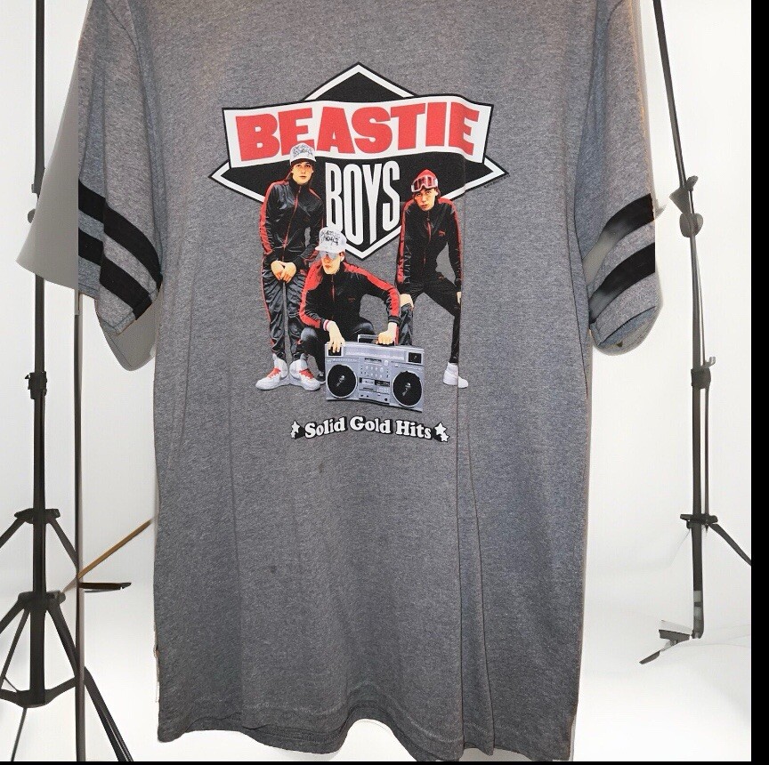 Beastie Boys Ringer Tshirt Tee Sz Large Gray/Blk RN#116012