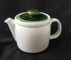 Vintage McCoy Pottery Covered TEAPOT #1418 Green & White