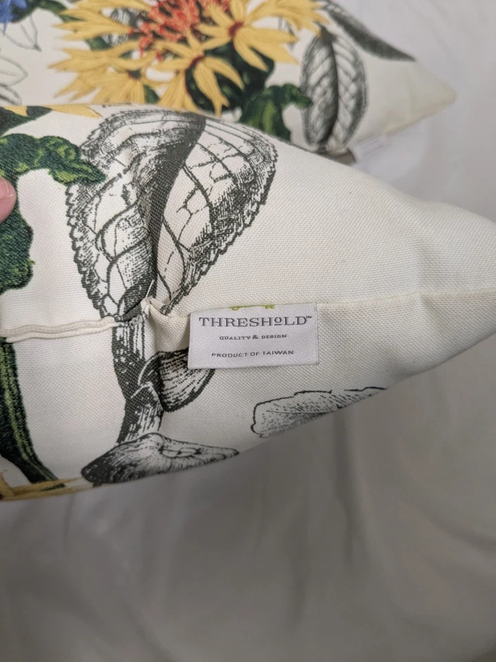 Juego de 2 almohadas de tiro umbral 16x16 tema botánico Foto 4 de 4