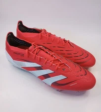 Adidas Men's Predator Elite FG Soccer Cleats Red Black White Size 13 ID3882 New